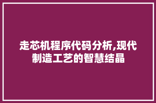 走芯机程序代码分析,现代制造工艺的智慧结晶 走芯机程序代码分析,现代制造工艺的智慧结晶 必应SEO