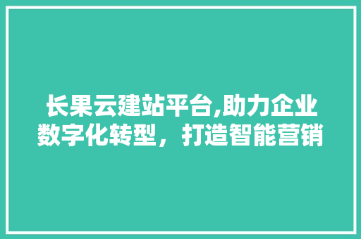 长果云建站平台,助力企业数字化转型，打造智能营销新生态 长果云建站平台,助力企业数字化转型，打造智能营销新生态 神马SEO