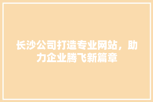 长沙公司打造专业网站，助力企业腾飞新篇章 长沙公司打造专业网站，助力企业腾飞新篇章 神马SEO