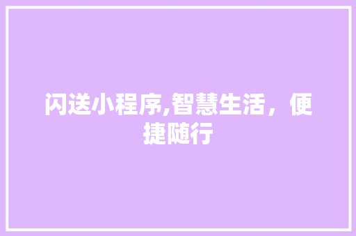 闪送小程序,智慧生活，便捷随行 闪送小程序,智慧生活，便捷随行 搜狗SEO