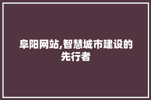 阜阳网站,智慧城市建设的先行者 阜阳网站,智慧城市建设的先行者 SEO关键词