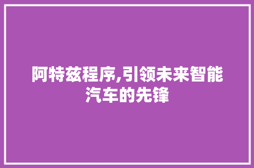 阿特兹程序,引领未来智能汽车的先锋 阿特兹程序,引领未来智能汽车的先锋 必应SEO