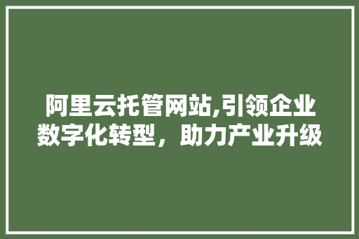 阿里云托管网站,引领企业数字化转型，助力产业升级 阿里云托管网站,引领企业数字化转型，助力产业升级 搜狗SEO