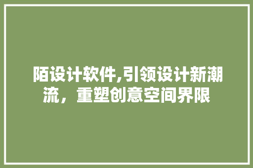 陌设计软件,引领设计新潮流，重塑创意空间界限 陌设计软件,引领设计新潮流，重塑创意空间界限 网站建设公司