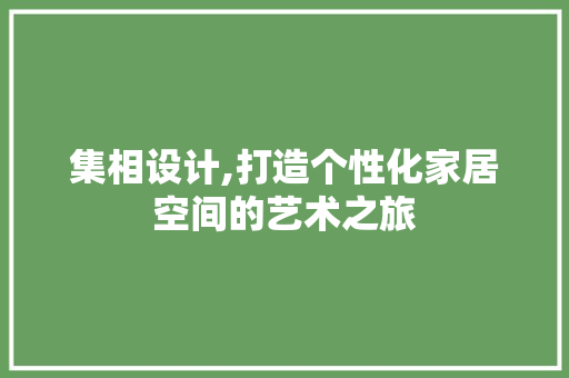 集相设计,打造个性化家居空间的艺术之旅 集相设计,打造个性化家居空间的艺术之旅 神马SEO
