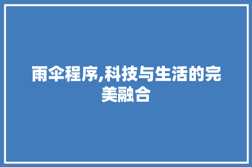 雨伞程序,科技与生活的完美融合 雨伞程序,科技与生活的完美融合 百度SEO