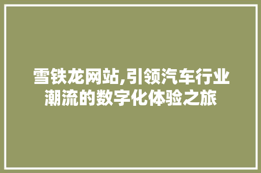 雪铁龙网站,引领汽车行业潮流的数字化体验之旅 雪铁龙网站,引领汽车行业潮流的数字化体验之旅 网站建设公司