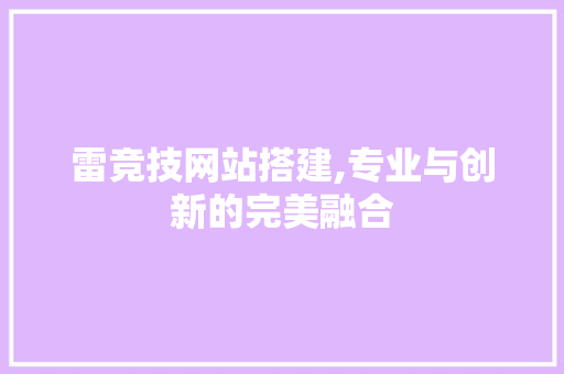 雷竞技网站搭建,专业与创新的完美融合