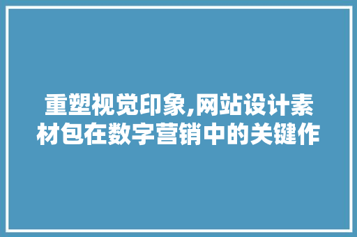 重塑视觉印象,网站设计素材包在数字营销中的关键作用 重塑视觉印象,网站设计素材包在数字营销中的关键作用 必应SEO