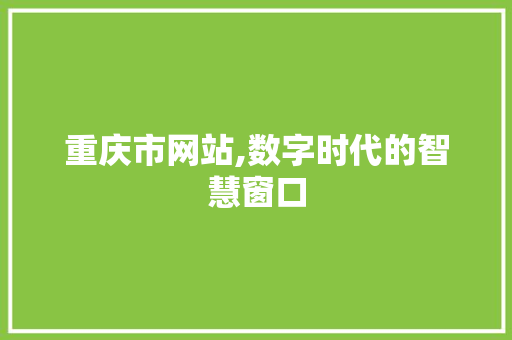 重庆市网站,数字时代的智慧窗口 神马SEO 重庆市网站,数字时代的智慧窗口 重庆市网站,数字时代的智慧窗口 神马SEO