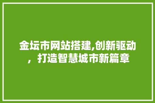 金坛市网站搭建,创新驱动，打造智慧城市新篇章 金坛市网站搭建,创新驱动，打造智慧城市新篇章 网站建设公司