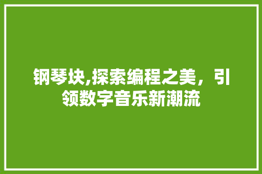 钢琴块,探索编程之美，引领数字音乐新潮流 钢琴块,探索编程之美，引领数字音乐新潮流 网站建设公司