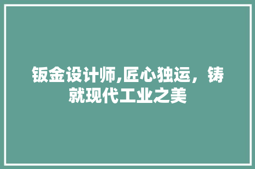 钣金设计师,匠心独运，铸就现代工业之美 钣金设计师,匠心独运，铸就现代工业之美 网站建设公司