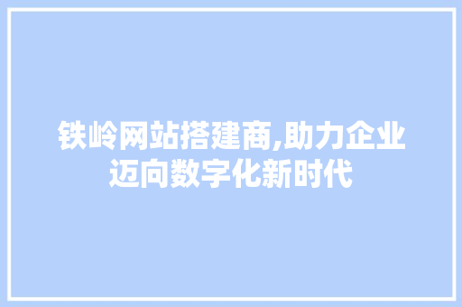 铁岭网站搭建商,助力企业迈向数字化新时代 铁岭网站搭建商,助力企业迈向数字化新时代 必应SEO