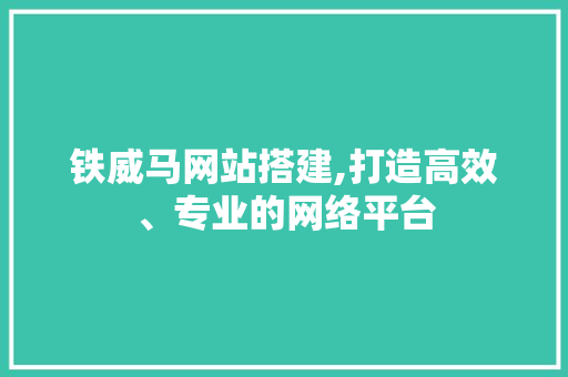 铁威马网站搭建,打造高效、专业的网络平台 铁威马网站搭建,打造高效、专业的网络平台 必应SEO