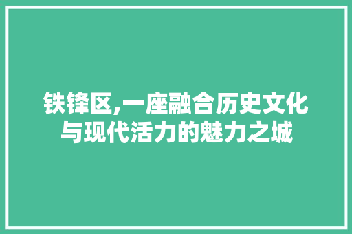 铁锋区,一座融合历史文化与现代活力的魅力之城 铁锋区,一座融合历史文化与现代活力的魅力之城 必应SEO