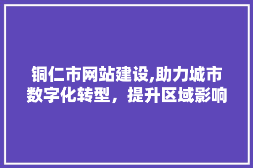 铜仁市网站建设,助力城市数字化转型，提升区域影响力 铜仁市网站建设,助力城市数字化转型，提升区域影响力 搜狗SEO