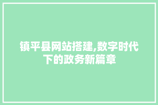 镇平县网站搭建,数字时代下的政务新篇章 镇平县网站搭建,数字时代下的政务新篇章 搜狗SEO