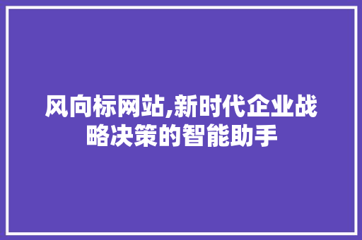 风向标网站,新时代企业战略决策的智能助手 风向标网站,新时代企业战略决策的智能助手 搜狗SEO
