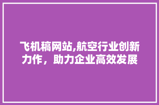 飞机稿网站,航空行业创新力作，助力企业高效发展