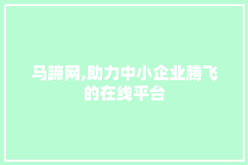 马蹄网,助力中小企业腾飞的在线平台 马蹄网,助力中小企业腾飞的在线平台 网站建设公司