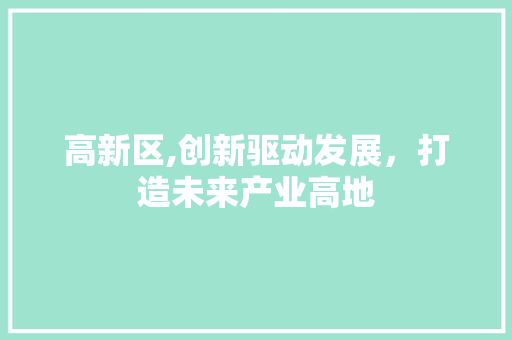 高新区,创新驱动发展，打造未来产业高地 高新区,创新驱动发展，打造未来产业高地 神马SEO
