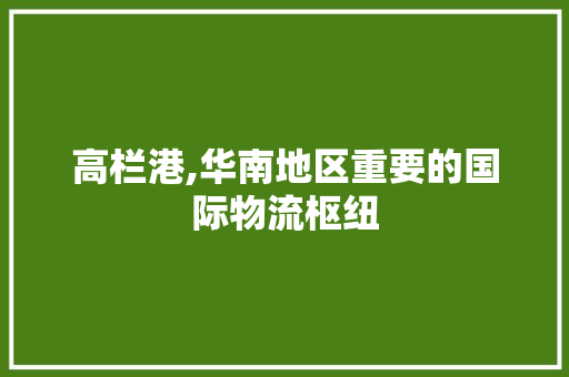 高栏港,华南地区重要的国际物流枢纽 高栏港,华南地区重要的国际物流枢纽 搜狗SEO