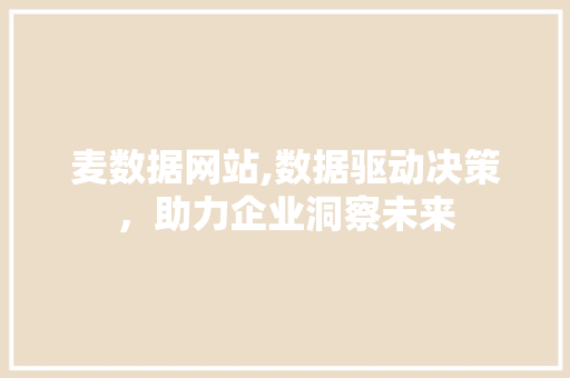 麦数据网站,数据驱动决策，助力企业洞察未来 麦数据网站,数据驱动决策，助力企业洞察未来 百度SEO