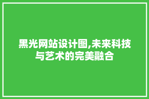 黑光网站设计图,未来科技与艺术的完美融合