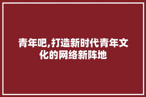 青年吧,打造新时代青年文化的网络新阵地 青年吧,打造新时代青年文化的网络新阵地 搜狗SEO