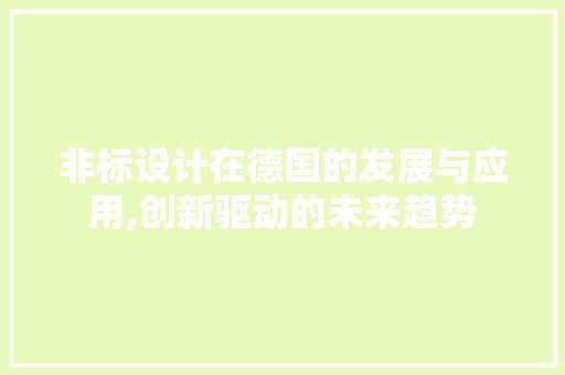 非标设计在德国的发展与应用,创新驱动的未来趋势