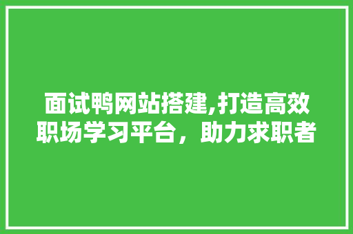 面试鸭网站搭建,打造高效职场学习平台，助力求职者顺利就业 必应SEO