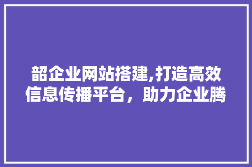 韶企业网站搭建,打造高效信息传播平台，助力企业腾飞 韶企业网站搭建,打造高效信息传播平台，助力企业腾飞 神马SEO