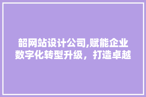 韶网站设计公司,赋能企业数字化转型升级，打造卓越网络品牌形象 韶网站设计公司,赋能企业数字化转型升级，打造卓越网络品牌形象 搜狗SEO