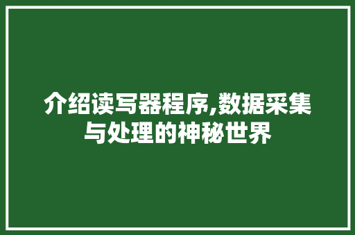 介绍读写器程序,数据采集与处理的神秘世界 介绍读写器程序,数据采集与处理的神秘世界 SEO关键词
