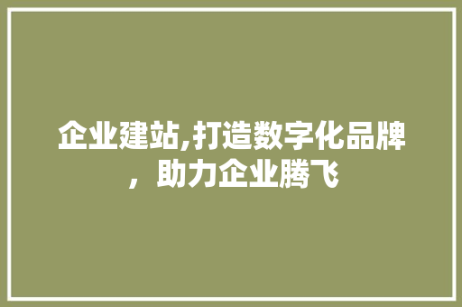 企业建站,打造数字化品牌，助力企业腾飞 企业建站,打造数字化品牌，助力企业腾飞 必应SEO