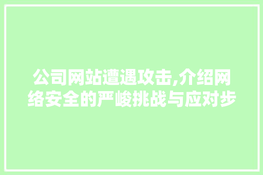 公司网站遭遇攻击,介绍网络安全的严峻挑战与应对步骤 公司网站遭遇攻击,介绍网络安全的严峻挑战与应对步骤 必应SEO