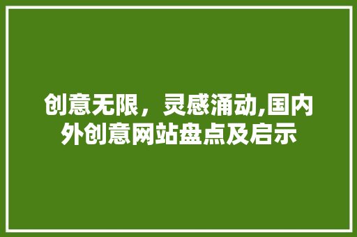 创意无限，灵感涌动,国内外创意网站盘点及启示 创意无限，灵感涌动,国内外创意网站盘点及启示 搜狗SEO