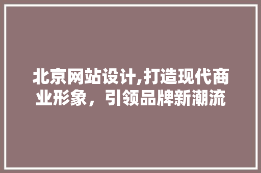 北京网站设计,打造现代商业形象，引领品牌新潮流 北京网站设计,打造现代商业形象，引领品牌新潮流 百度SEO