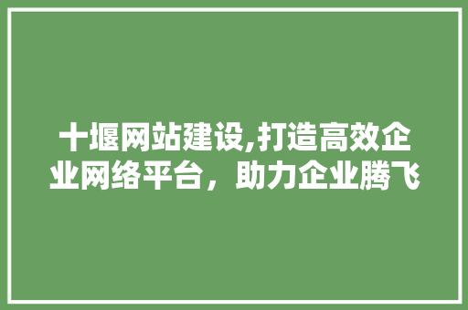 十堰网站建设,打造高效企业网络平台，助力企业腾飞 十堰网站建设,打造高效企业网络平台，助力企业腾飞 神马SEO