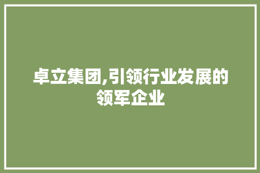 卓立集团,引领行业发展的领军企业 卓立集团,引领行业发展的领军企业 网站建设公司