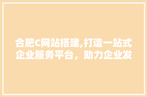 合肥C网站搭建,打造一站式企业服务平台，助力企业发展新篇章 合肥C网站搭建,打造一站式企业服务平台，助力企业发展新篇章 神马SEO