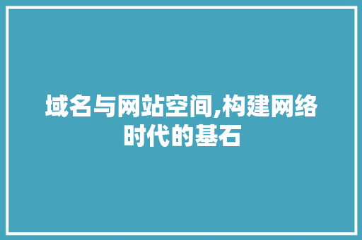 域名与网站空间,构建网络时代的基石 域名与网站空间,构建网络时代的基石 百度SEO