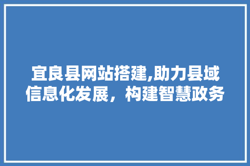 宜良县网站搭建,助力县域信息化发展，构建智慧政务新平台