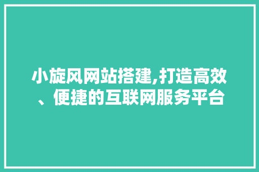 小旋风网站搭建,打造高效、便捷的互联网服务平台 小旋风网站搭建,打造高效、便捷的互联网服务平台 神马SEO