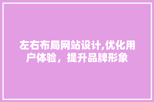 左右布局网站设计,优化用户体验，提升品牌形象