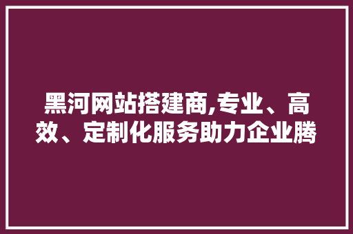 黑河网站搭建商,专业、高效、定制化服务助力企业腾飞 黑河网站搭建商,专业、高效、定制化服务助力企业腾飞 SEO关键词