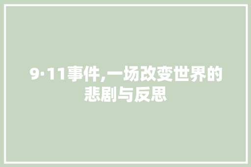9·11事件,一场改变世界的悲剧与反思 9·11事件,一场改变世界的悲剧与反思 网站建设公司