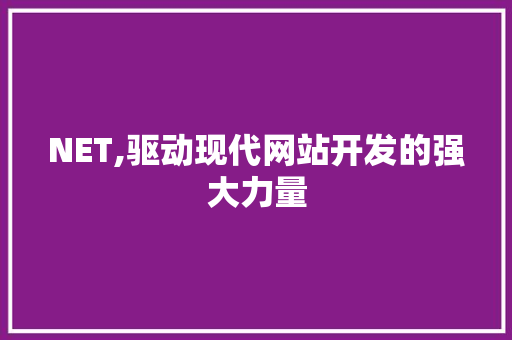 NET,驱动现代网站开发的强大力量 NET,驱动现代网站开发的强大力量 百度SEO
