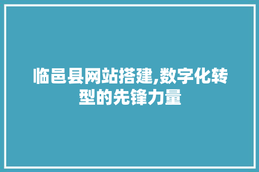 临邑县网站搭建,数字化转型的先锋力量 临邑县网站搭建,数字化转型的先锋力量 神马SEO